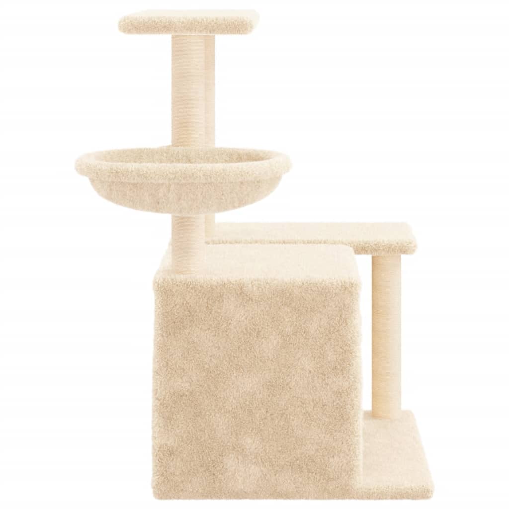 vidaXL Kratzbaum mit Sisal-Kratzsäulen Creme 83 cm - Image 5