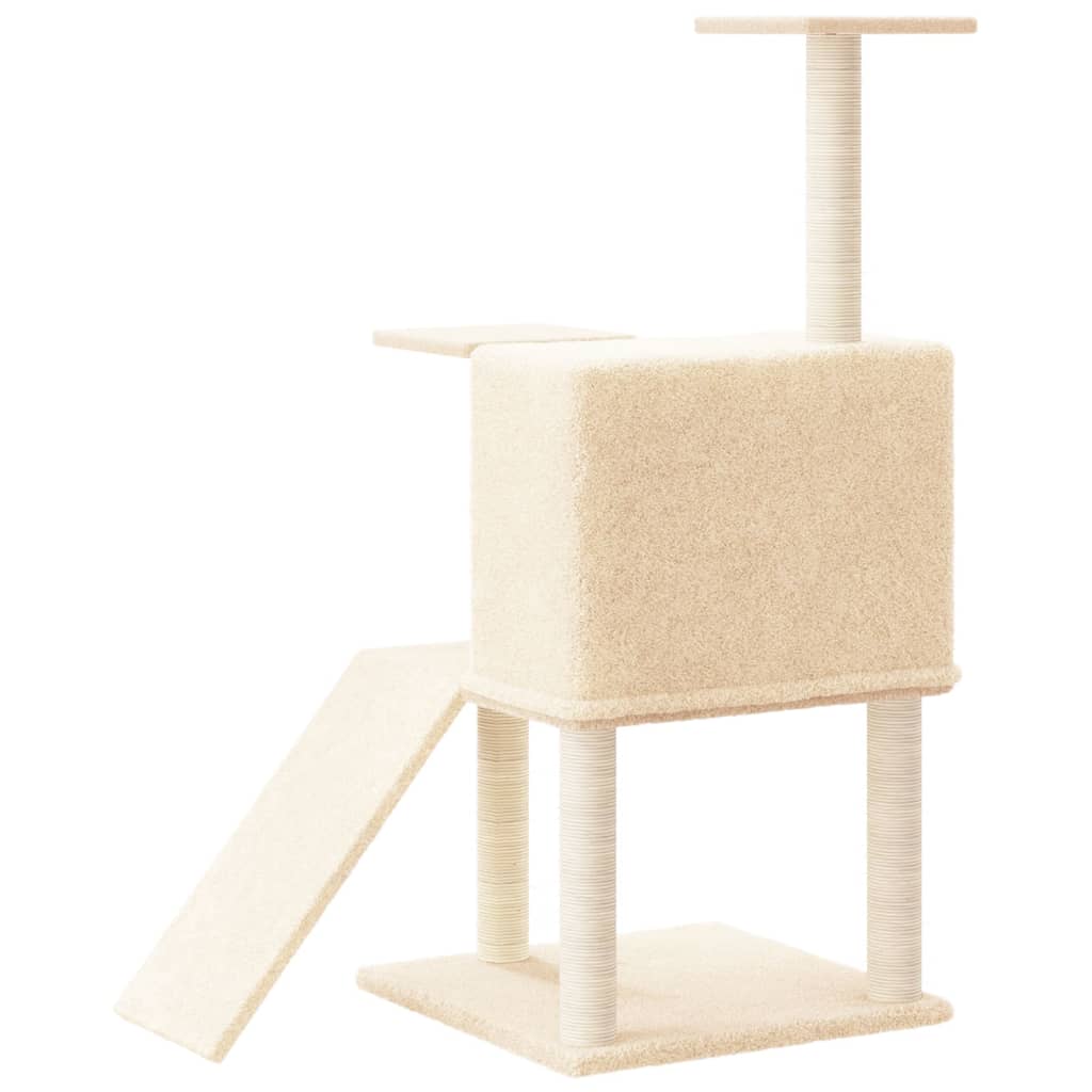 vidaXL Kratzbaum mit Sisal-Kratzsäulen Creme 109 cm - Image 5