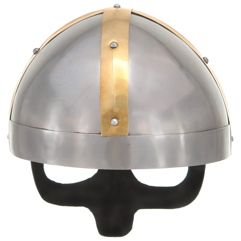 vidaXL Wikinger-Helm Antik Replik LARP Silbern Stahl - Image 4