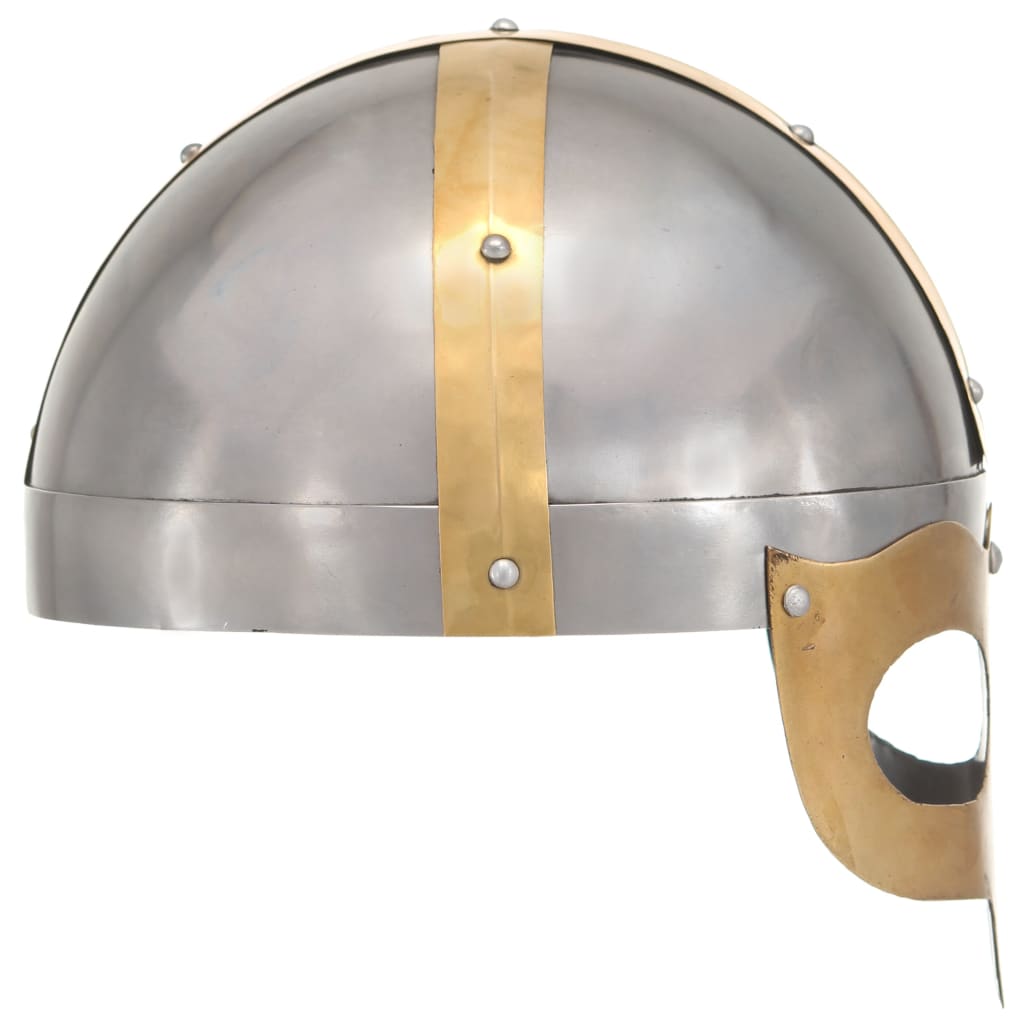 vidaXL Wikinger-Helm Antik Replik LARP Silbern Stahl - Image 3