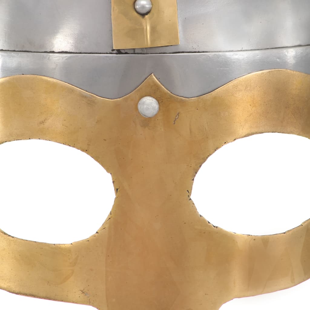 vidaXL Wikinger-Helm Antik Replik LARP Silbern Stahl - Image 6