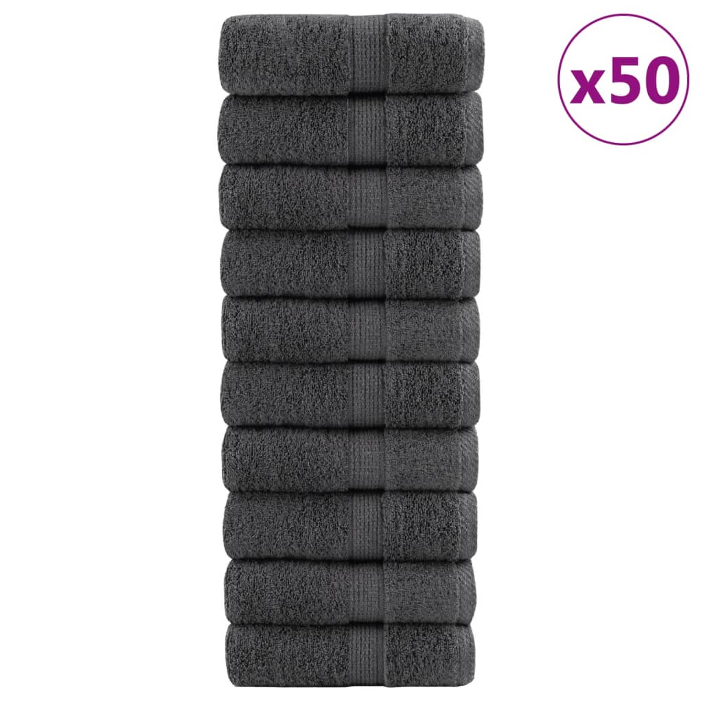 vidaXL Premium-Waschlappen SOLUND 50 Stk Anthrazit 15x21 cm 600 g/m²