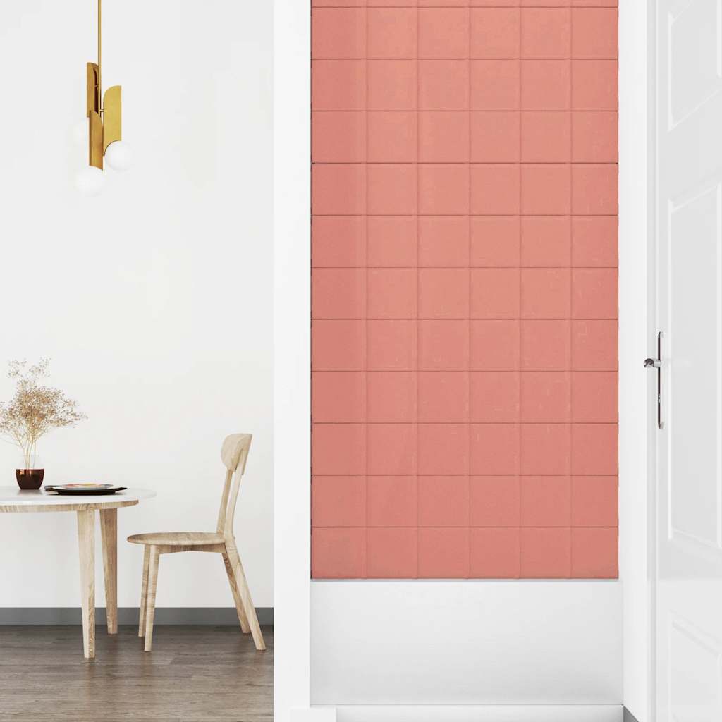 vidaXL Wandpaneele 12 Stk. Rosa 90x15 cm Samt 1,62 m² - Image 4