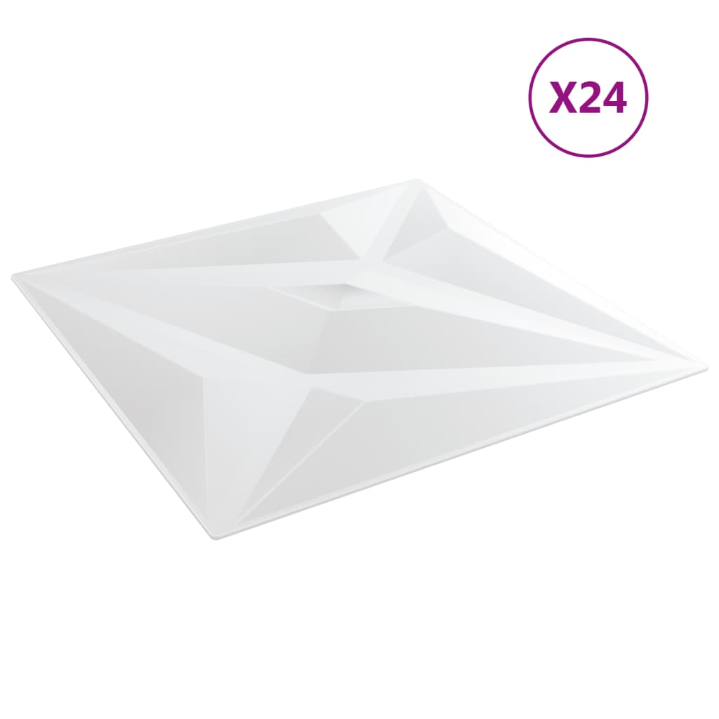 vidaXL Wandpaneele 24 Stk. Weiß 50x50 cm XPS 6 m² Stern - Image 3
