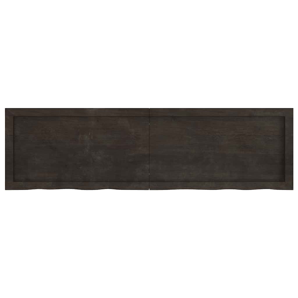 vidaXL Waschtischplatte Dunkelbraun 140x40x(2-6)cm Massivholz - Image 3
