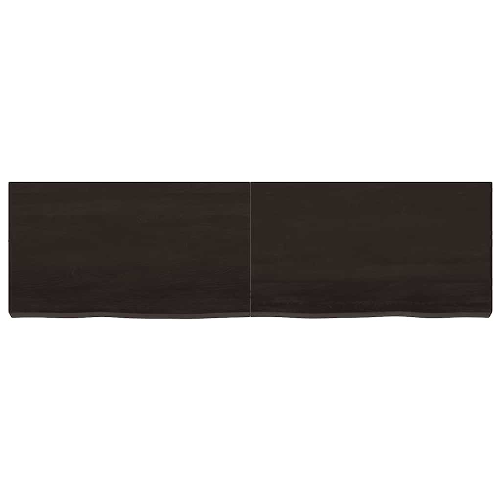 vidaXL Waschtischplatte Dunkelbraun 140x40x(2-6)cm Massivholz - Image 4