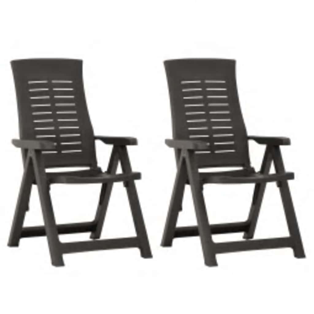 vidaXL Verstellbare Gartenstühle 2 Stk. Kunststoff Anthrazit