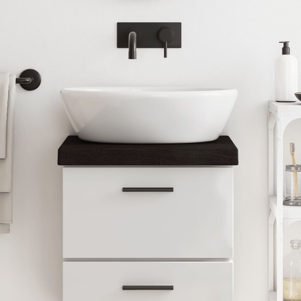 vidaXL Waschtischplatte Dunkelbraun 40x40x(2-6)cm Massivholz Behandelt