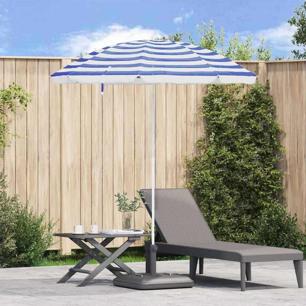 vidaXL Strandparasol Blau und weiß 161 x 193 cm Polyester