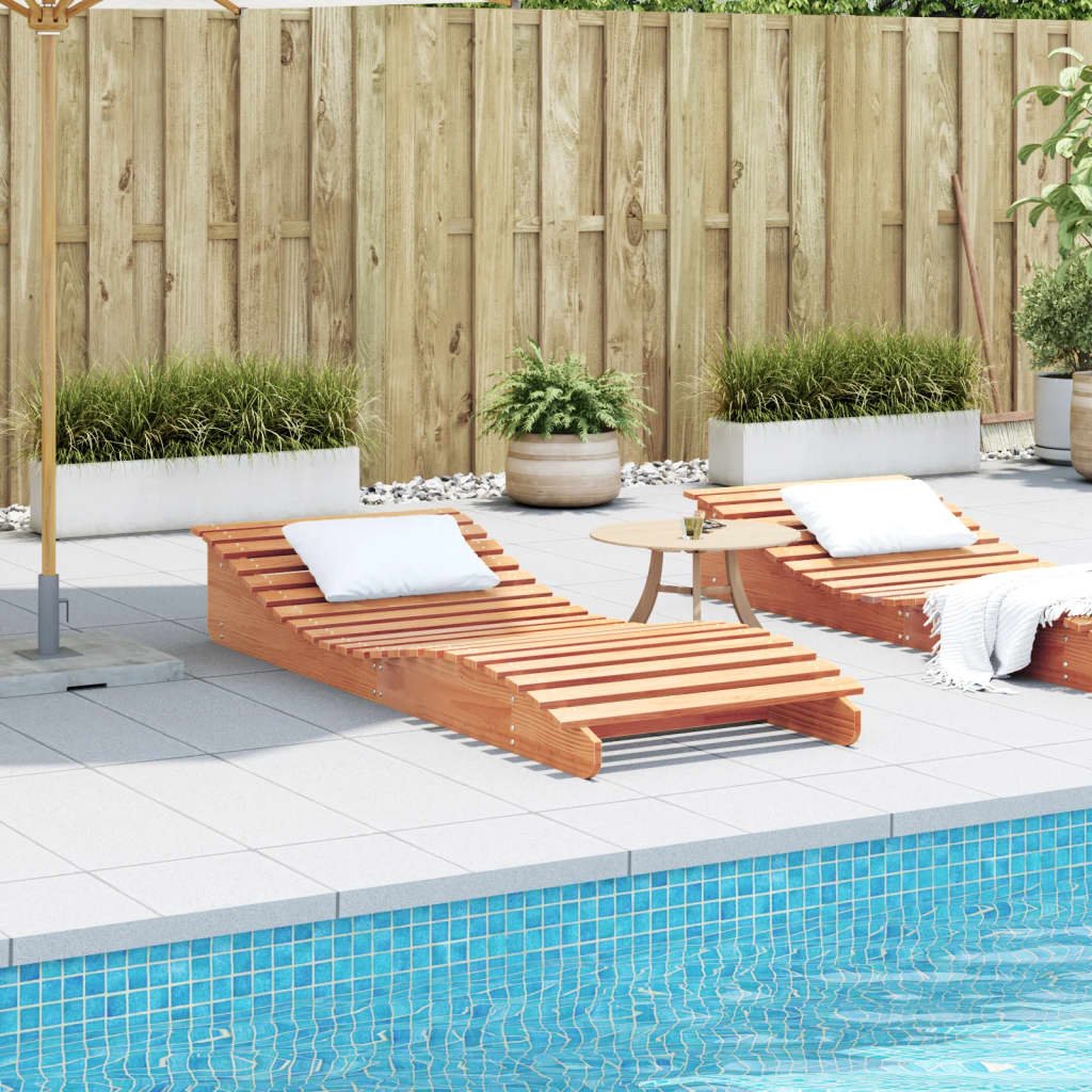 vidaXL Sonnenliege Wachsbraun 205x80x31,5 cm Massivholz Kiefer - Image 3
