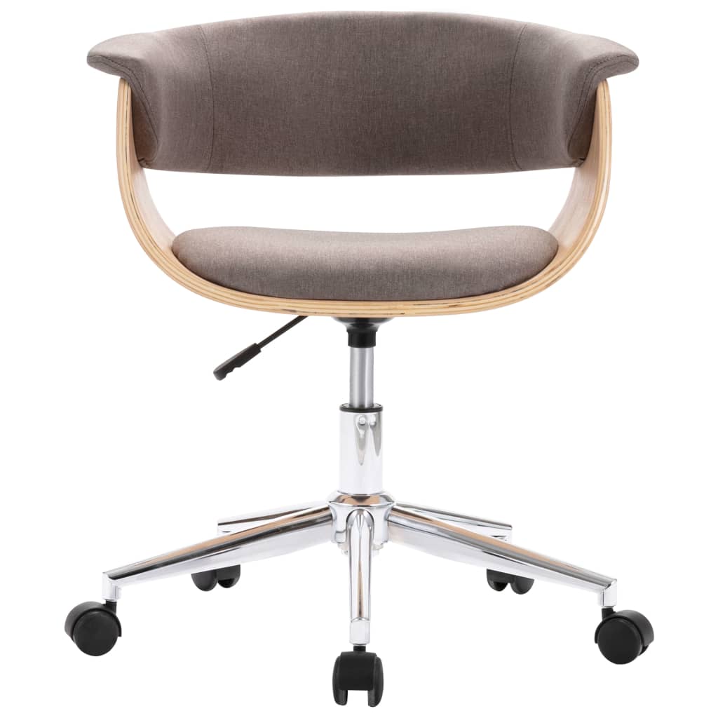 vidaXL Drehbarer Bürostuhl Taupe Bugholz und Stoff - Image 3
