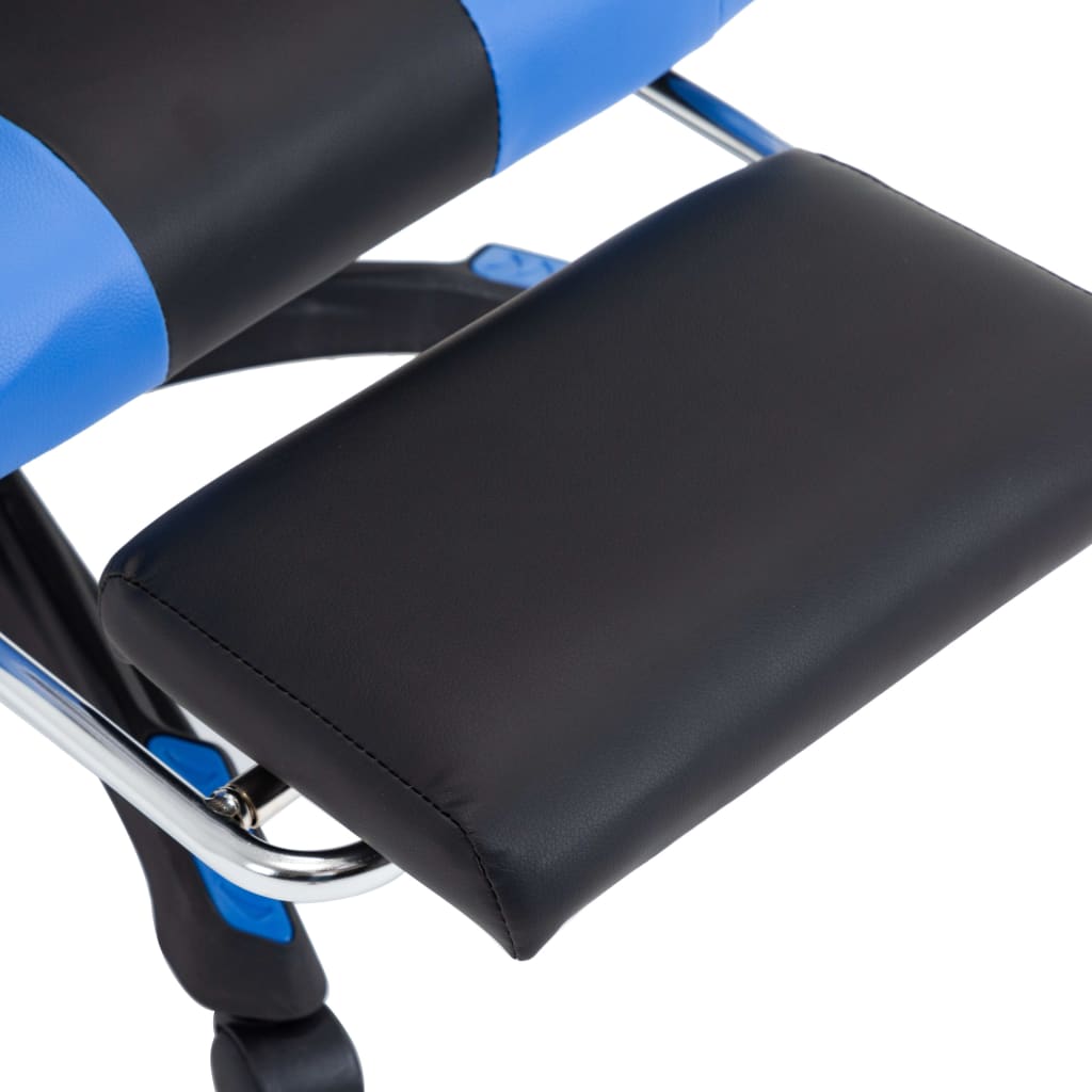 vidaXL Gaming-Stuhl mit Fußstütze Blau und Schwarz Kunstleder - Image 6