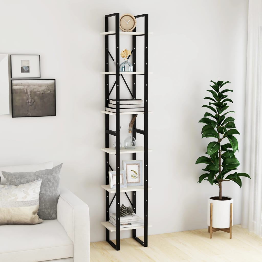vidaXL Standregal Hoch Weiß 40x30x210 cm Massivholz Kiefer