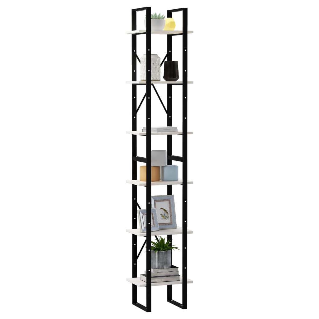 vidaXL Standregal Hoch Weiß 40x30x210 cm Massivholz Kiefer - Image 3