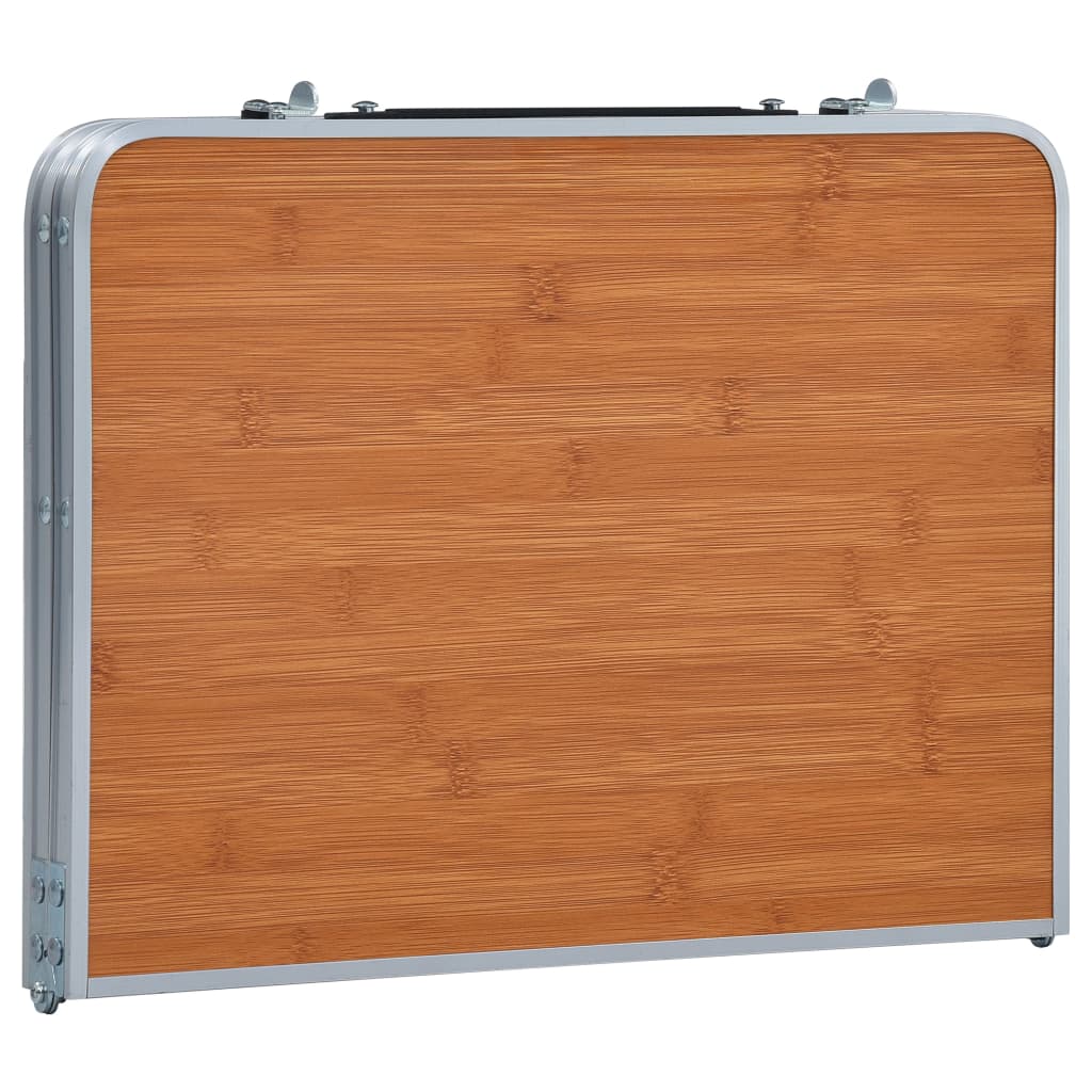 vidaXL Klappbarer Campingtisch Braun Aluminium 60 x 40 cm - Image 4
