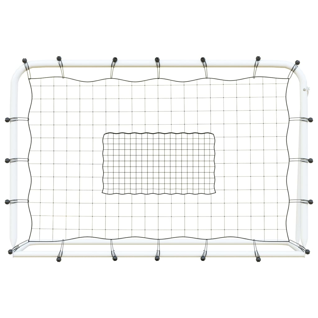 vidaXL Fußball-Rebounder Weiß & Schwarz 184x61x123 cm Stahl & PE - Image 3