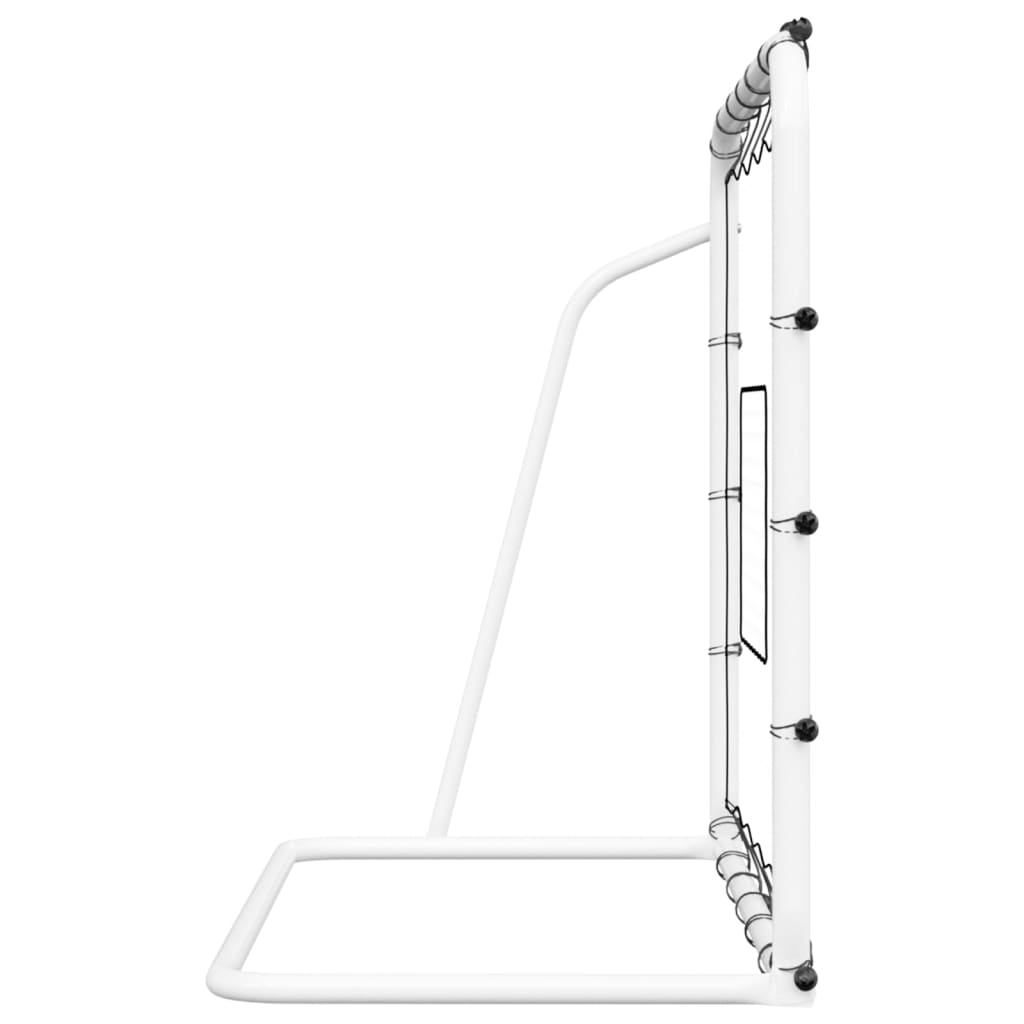 vidaXL Fußball-Rebounder Weiß & Schwarz 184x61x123 cm Stahl & PE - Image 4