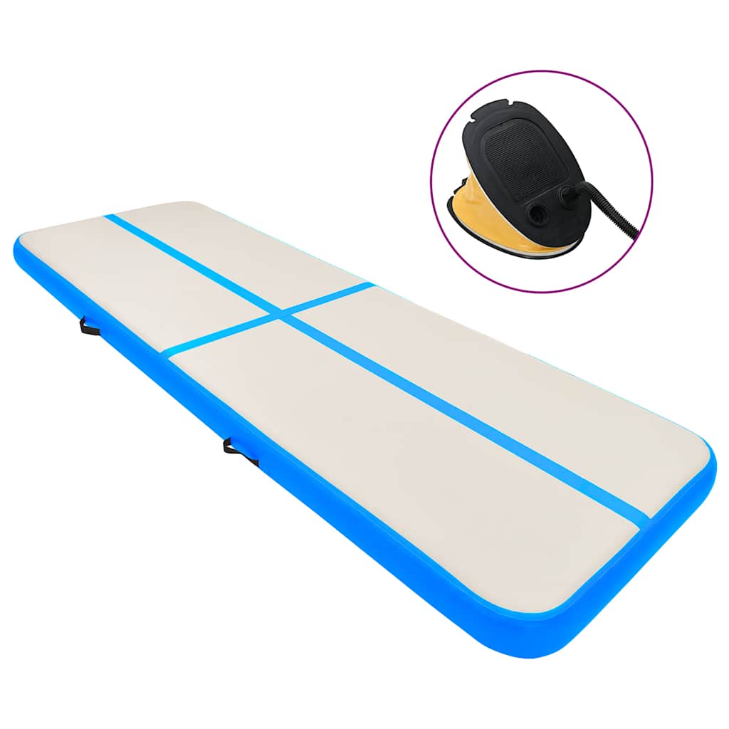 vidaXL Aufblasbare Gymnastikmatte mit Pumpe 300x100x20 cm PVC Blau