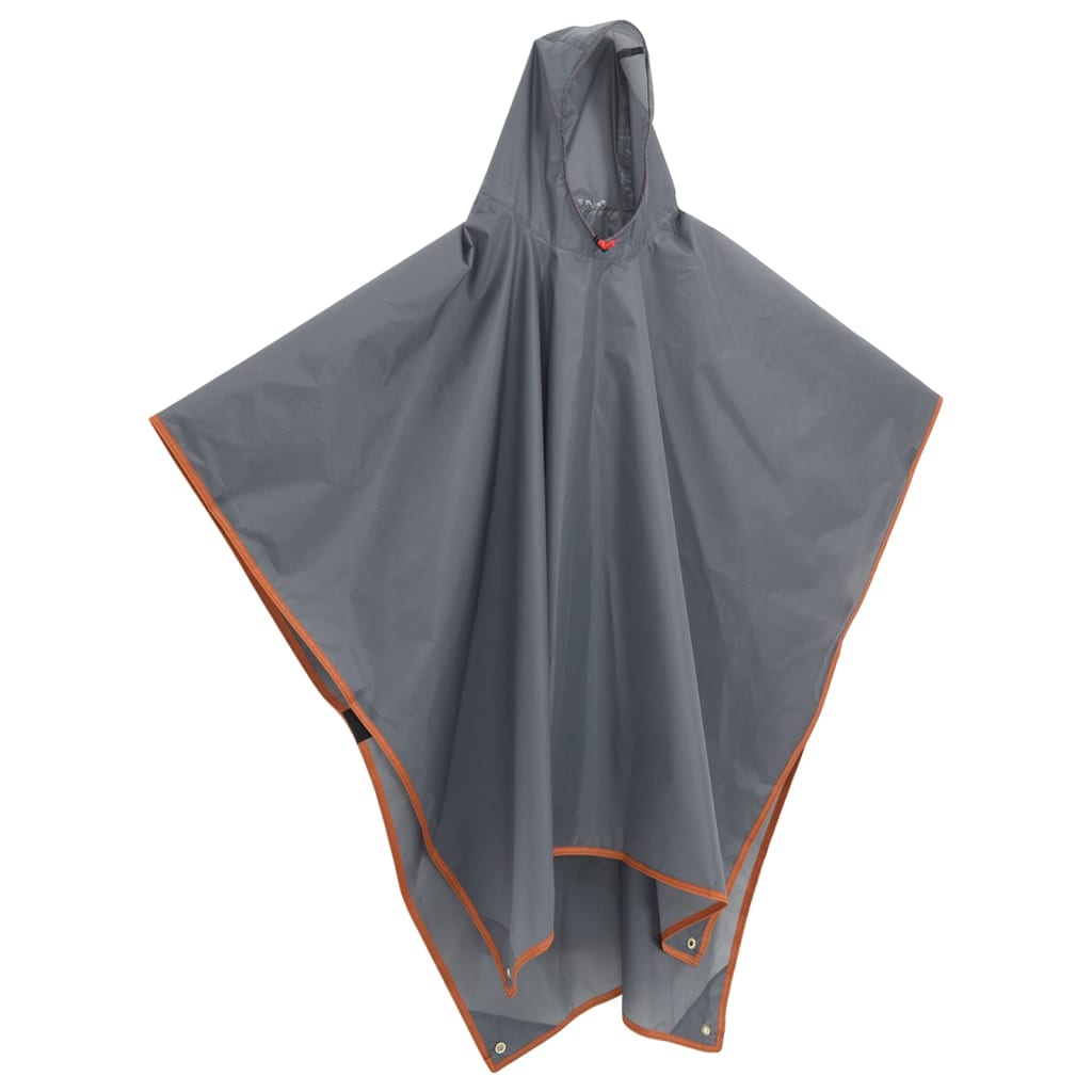 vidaXL Regenponcho mit Kapuze 2-in-1-Design Grau und Orange 223x145 cm - Image 3