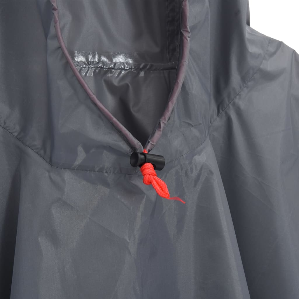 vidaXL Regenponcho mit Kapuze 2-in-1-Design Grau und Orange 223x145 cm - Image 5