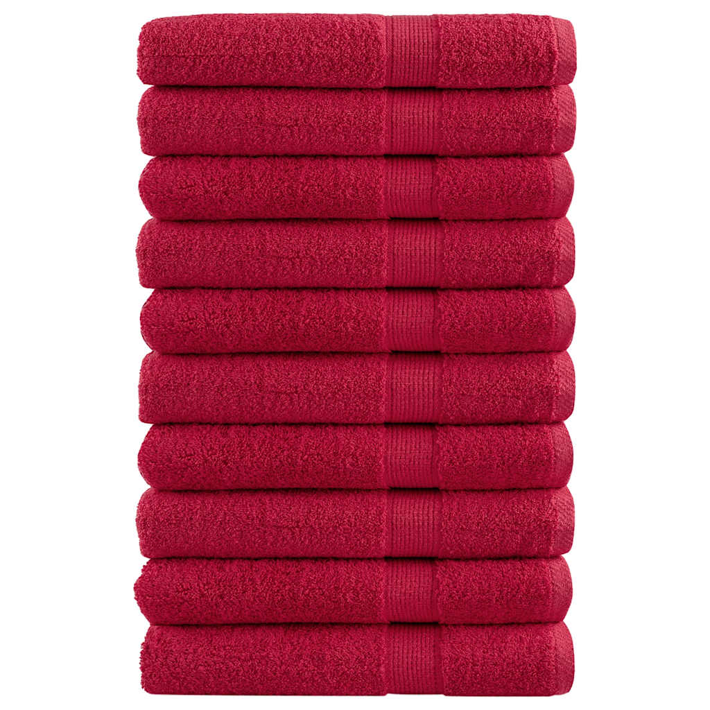 vidaXL Premium-Saunatücher SOLUND 10 Stk. Rot 80x200 cm 600 g/m²