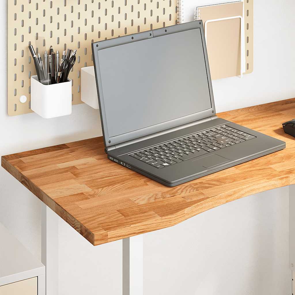 vidaXL Tablero escritorio rectangular madera maciza roble marrón claro