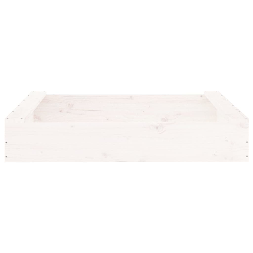 vidaXL Sandkasten mit Sitzen Weiß Quadratisch Massivholz Kiefer - Image 4