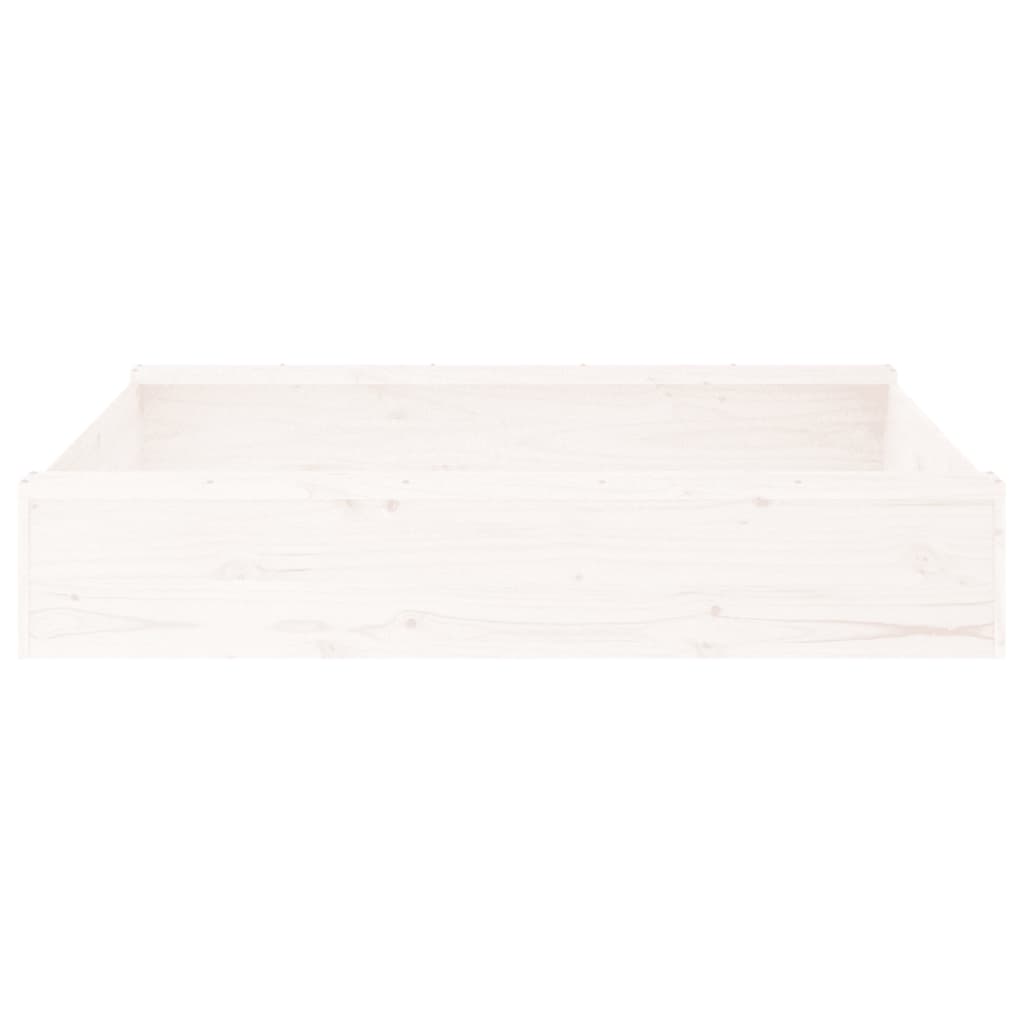 vidaXL Sandkasten mit Sitzen Weiß Quadratisch Massivholz Kiefer - Image 5