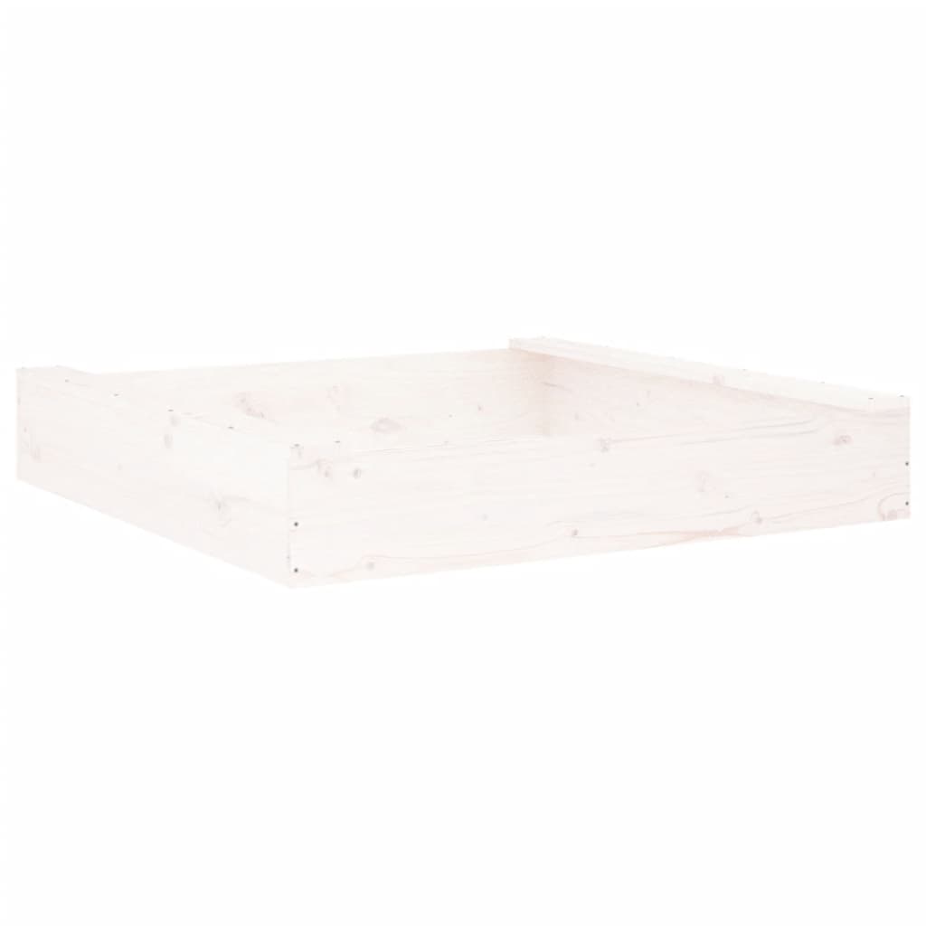 vidaXL Sandkasten mit Sitzen Weiß Quadratisch Massivholz Kiefer - Image 6