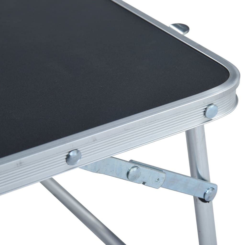 vidaXL Klappbarer Campingtisch Grau Aluminium 60 x 40 cm - Image 5