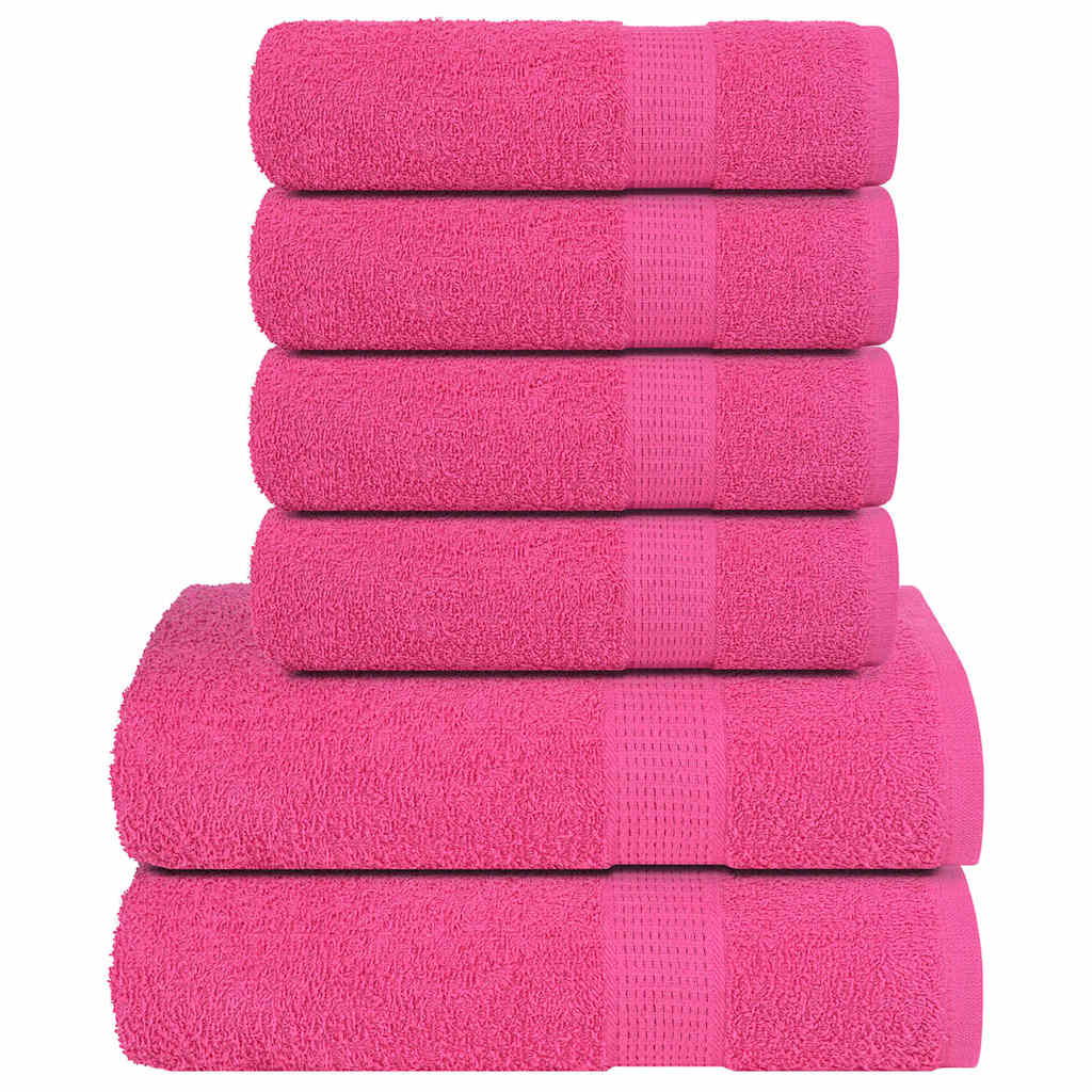 vidaXL 6-tlg. Handtuch-Set Rosa 360 g/m² 100% Baumwolle