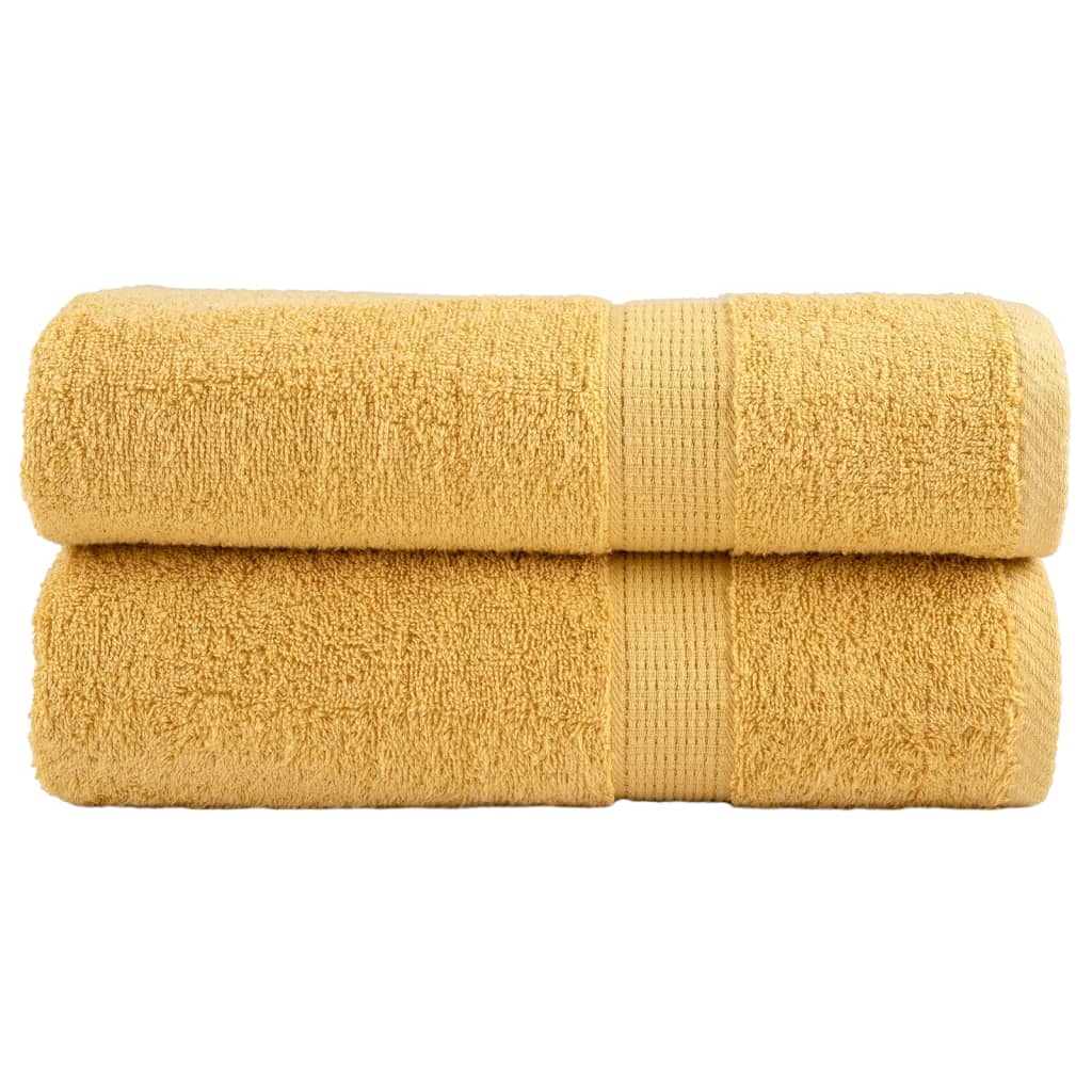 vidaXL Serviettes de bain de qualité supérieure SOLUND 2 pcs doré