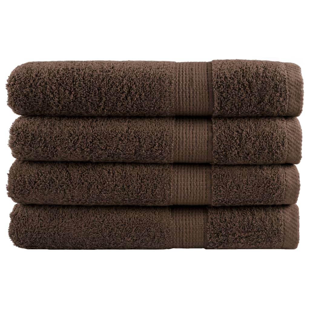 vidaXL Serviettes de qualité supérieure SOLUND 4 pcs marron 600 g/m²
