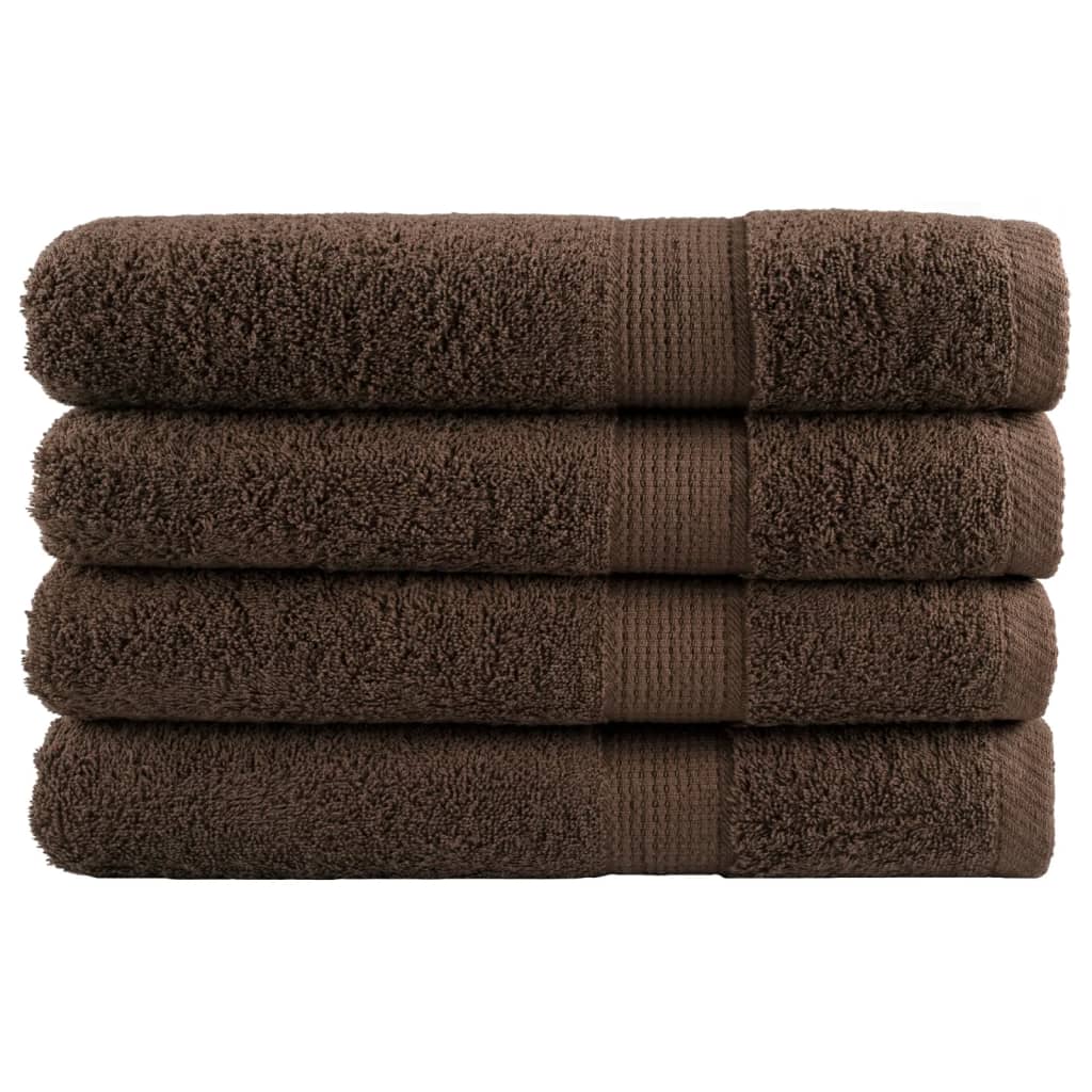 vidaXL Serviettes de sauna de qualité supérieure SOLUND 4 pcs marron