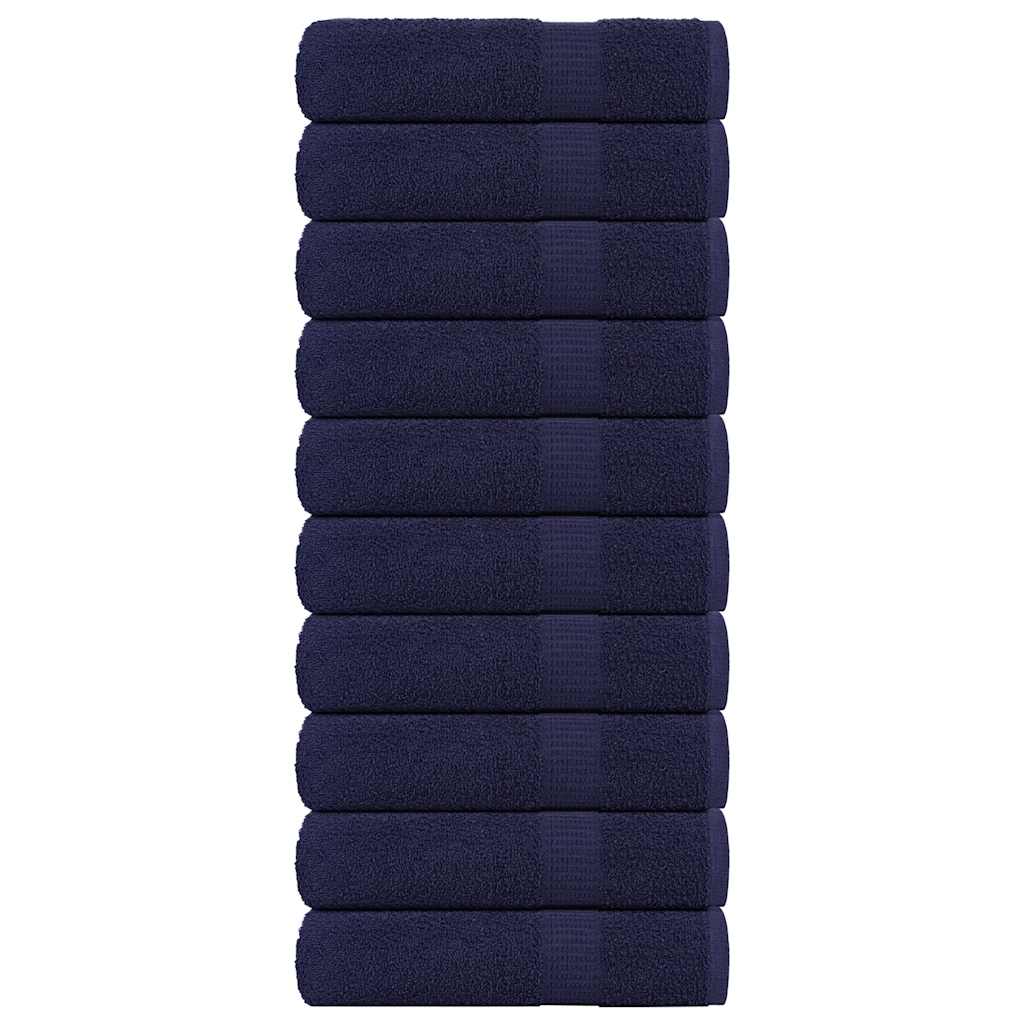 vidaXL Serviettes de douche 10 pcs bleu marine 70x140 cm 100% coton