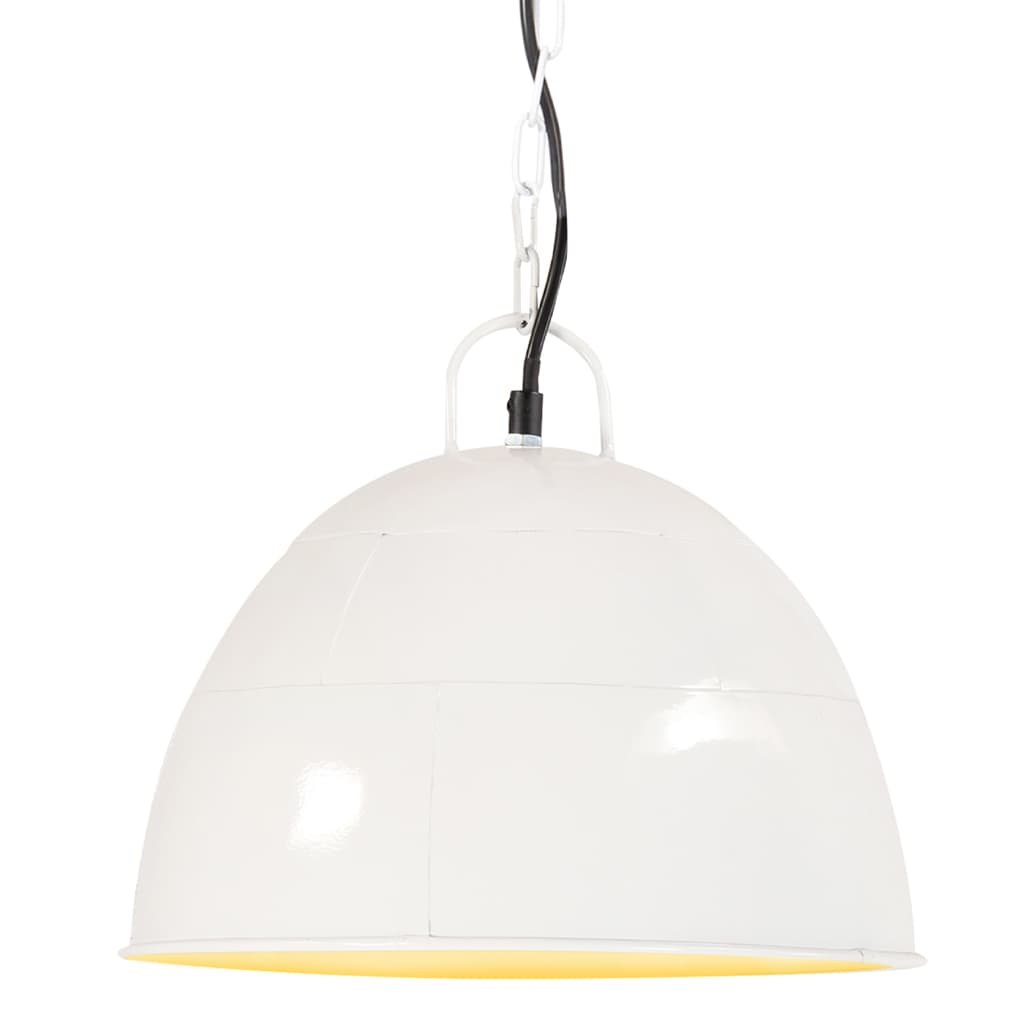 vidaXL Lampe suspendue industrielle vintage 25 W Blanc Rond 31 cm E27