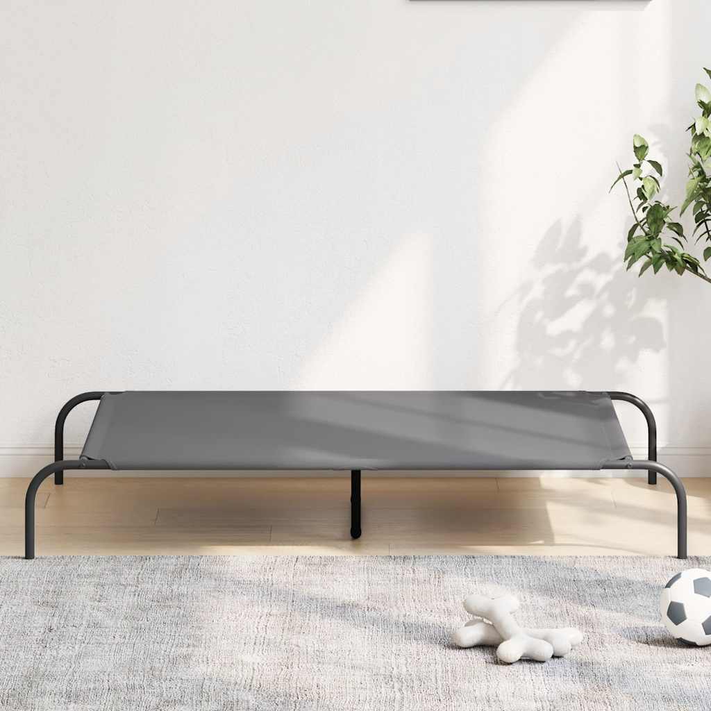 VidaXL Lit surélevé pour chien gris 130x80x20 cm tissu oxford et acier
