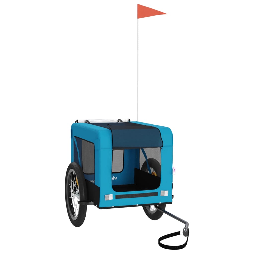 vidaXL Remorque de vélo pour animaux de compagnie bleu et noir - Image 3