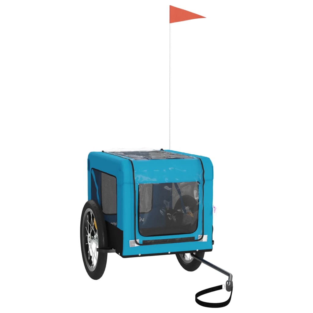 vidaXL Remorque de vélo pour animaux de compagnie bleu et noir - Image 4