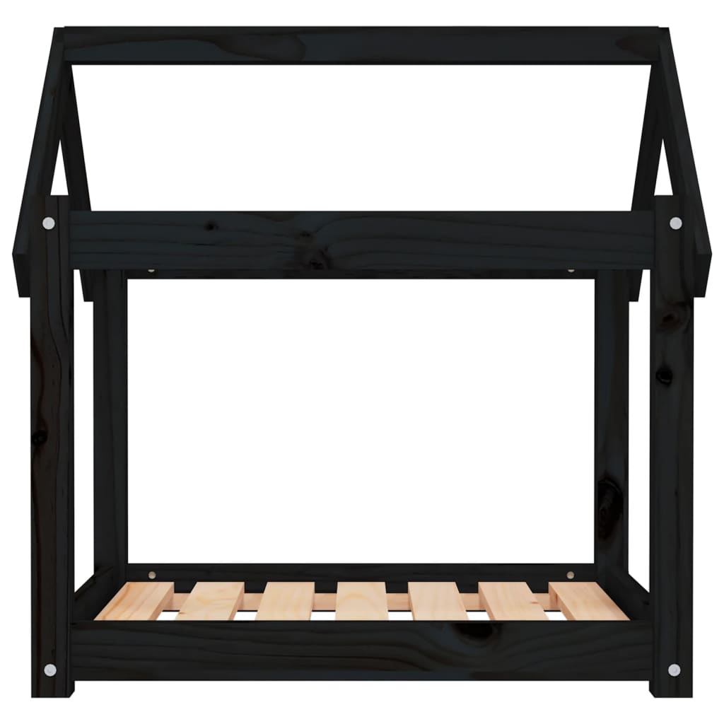 vidaXL Lit pour chien Noir 71x55x70 cm Bois de pin solide - Image 5