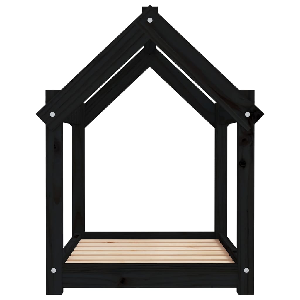vidaXL Lit pour chien Noir 71x55x70 cm Bois de pin solide - Image 6