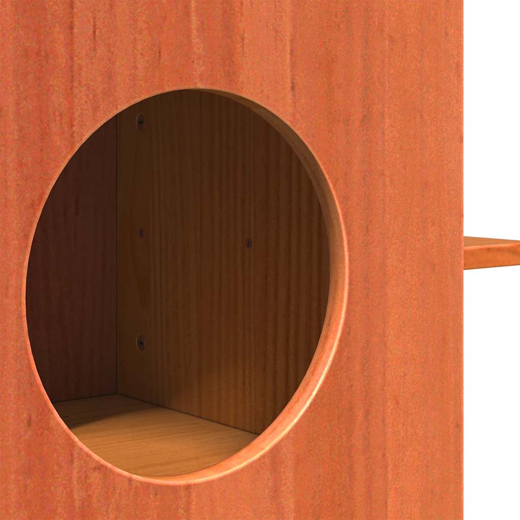 vidaXL Maison pour chat cire marron 51x35x30 cm bois de pin massif - Image 6