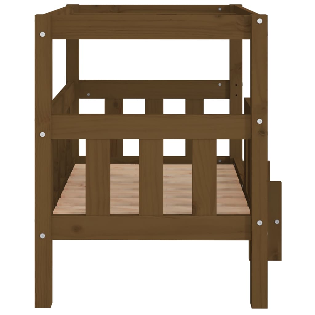 vidaXL Lit pour chien Marron miel 75,5x63,5x70 cm Bois de pin solide - Image 6