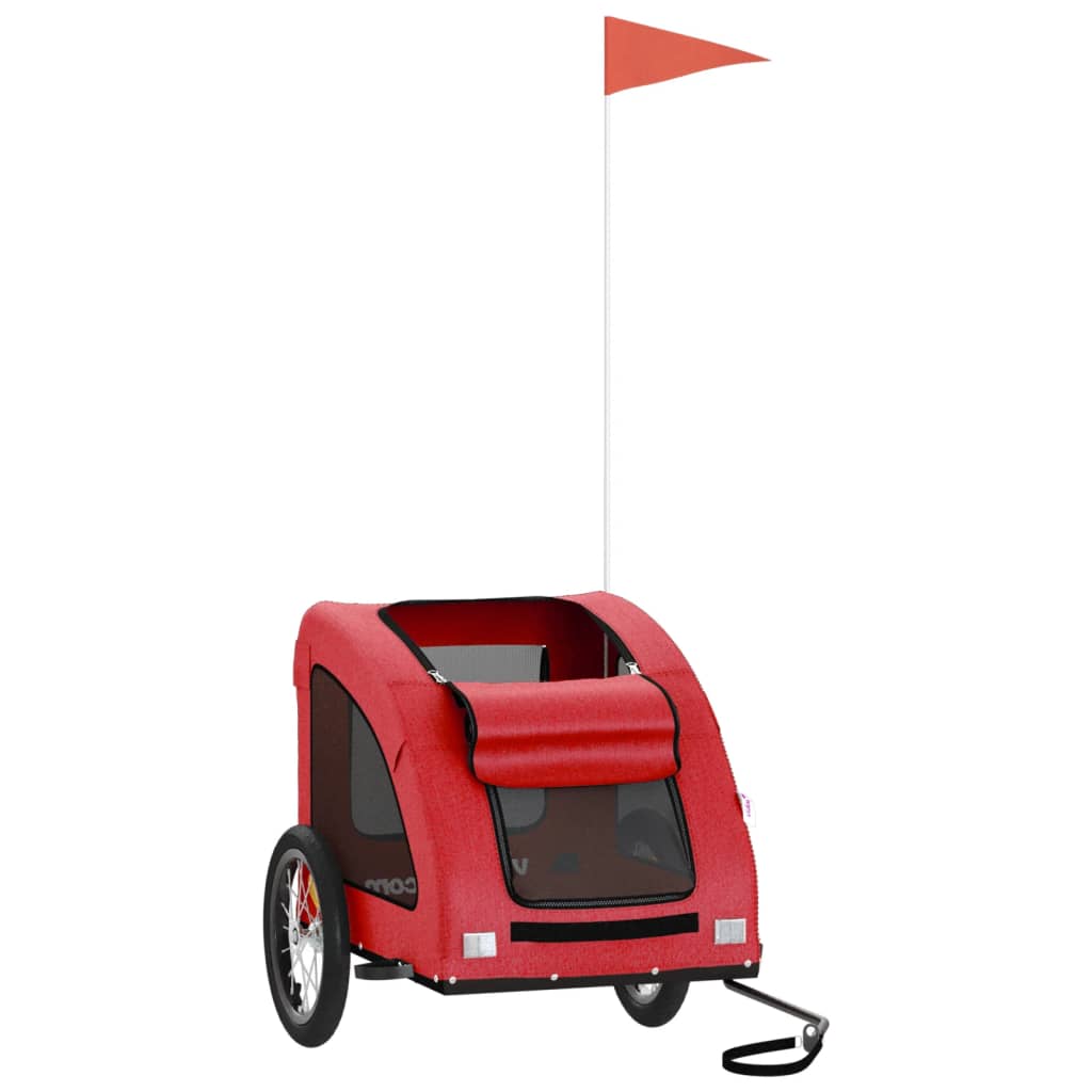 vidaXL Remorque de vélo pour animaux de compagnie rouge - Image 3