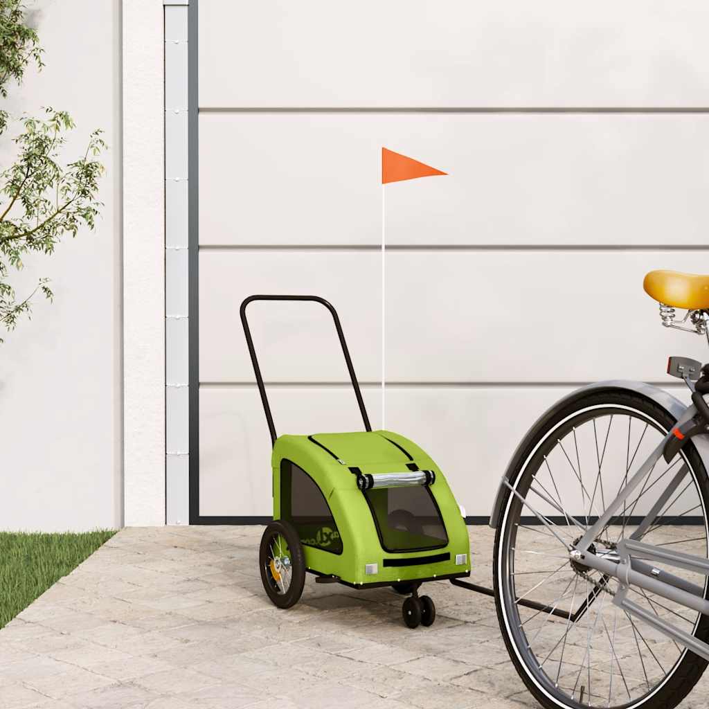 vidaXL Remorque de vélo pour animaux de compagnie vert