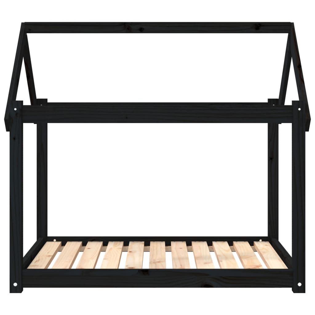 vidaXL Lit pour chien Noir 101x70x90 cm Bois de pin solide - Image 5