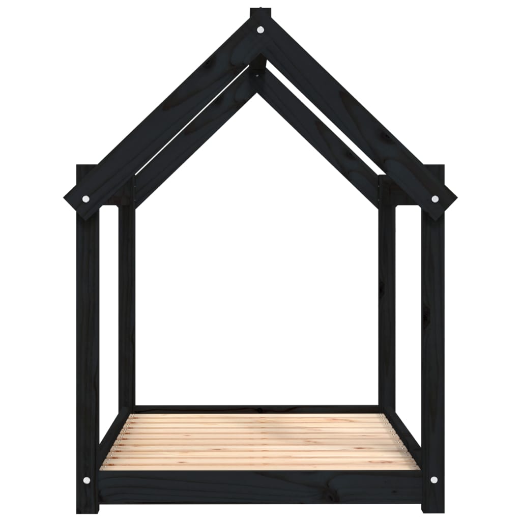 vidaXL Lit pour chien Noir 101x70x90 cm Bois de pin solide - Image 6