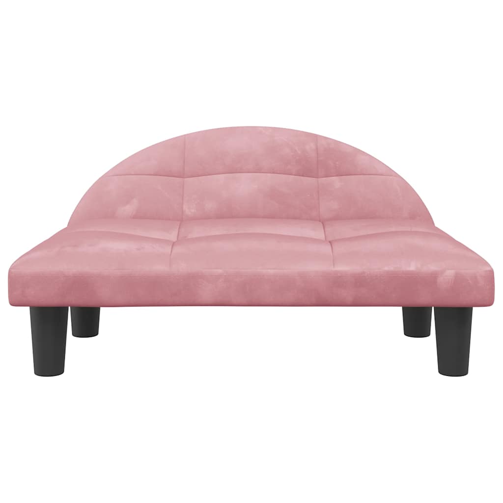 vidaXL Lit pour chien rose 70x52x30 cm velours - Image 3