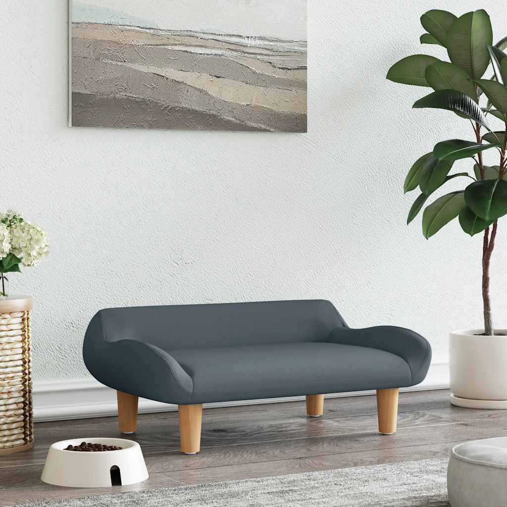 vidaXL Lit pour chien gris foncé 70x40x24 cm tissu