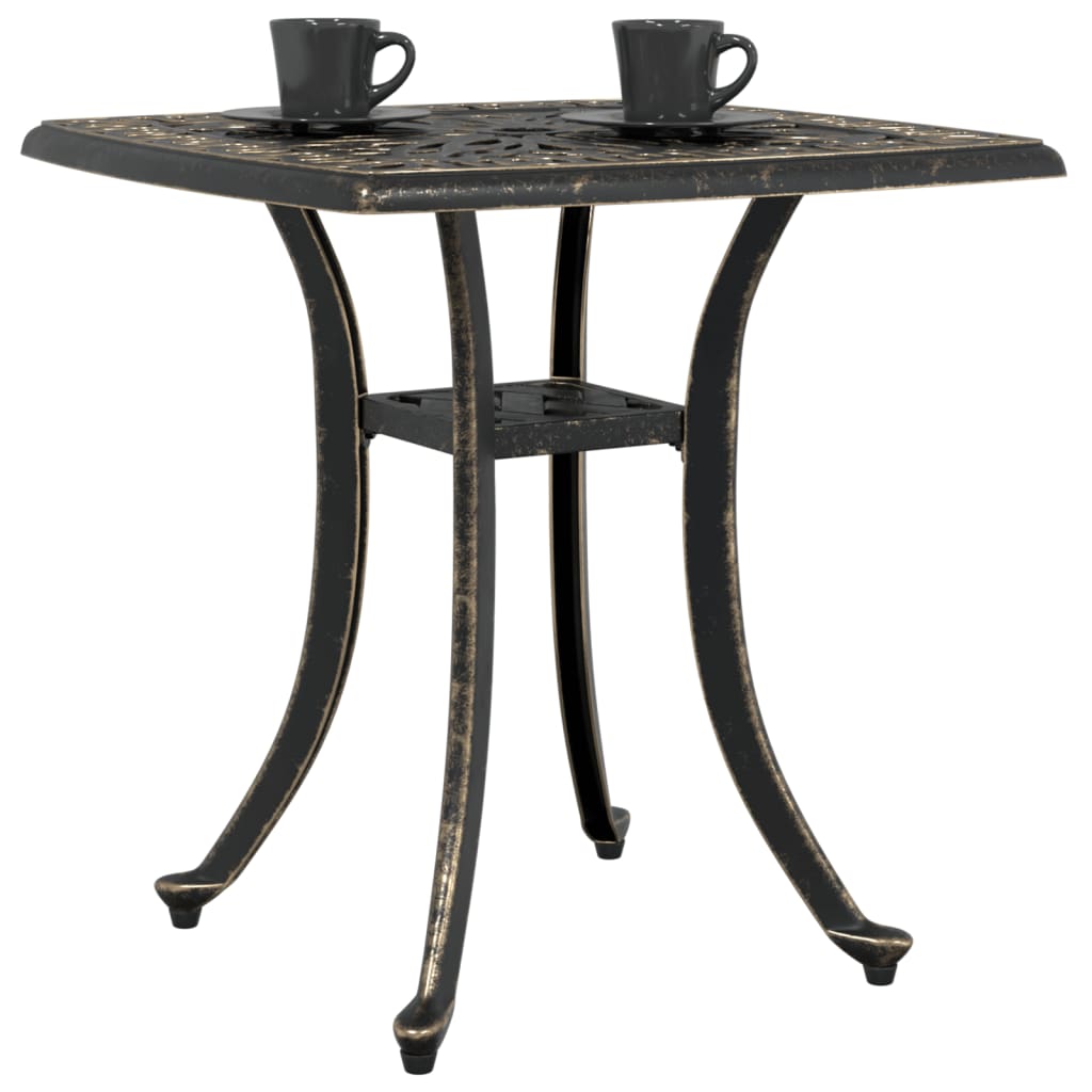 vidaXL Table de jardin bronze 53x53x53 cm aluminium coulé - Image 4